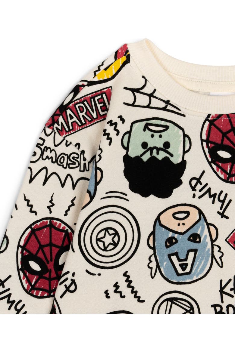 Avengers Fleece 2-Piece Sweatshirt and Pants Set, Alternate, color, Ivory