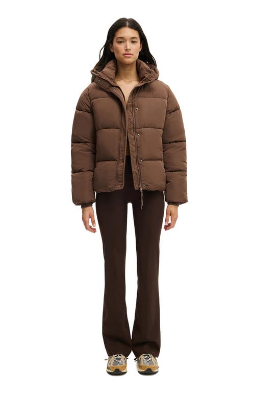 Cotton On Body Active The Mother Puffer Removable Hood Jacket In Brown