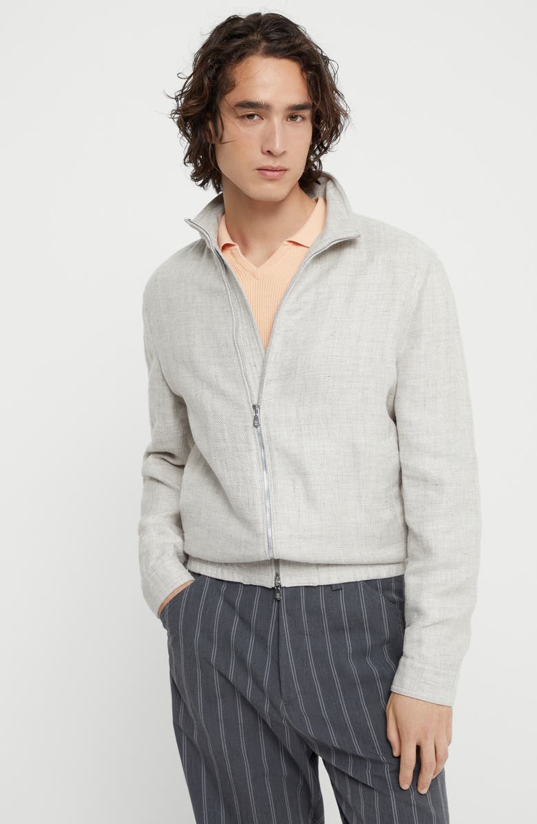 Brunello Cucinelli Diagonal twill bomber jacket, Alternate, color, 