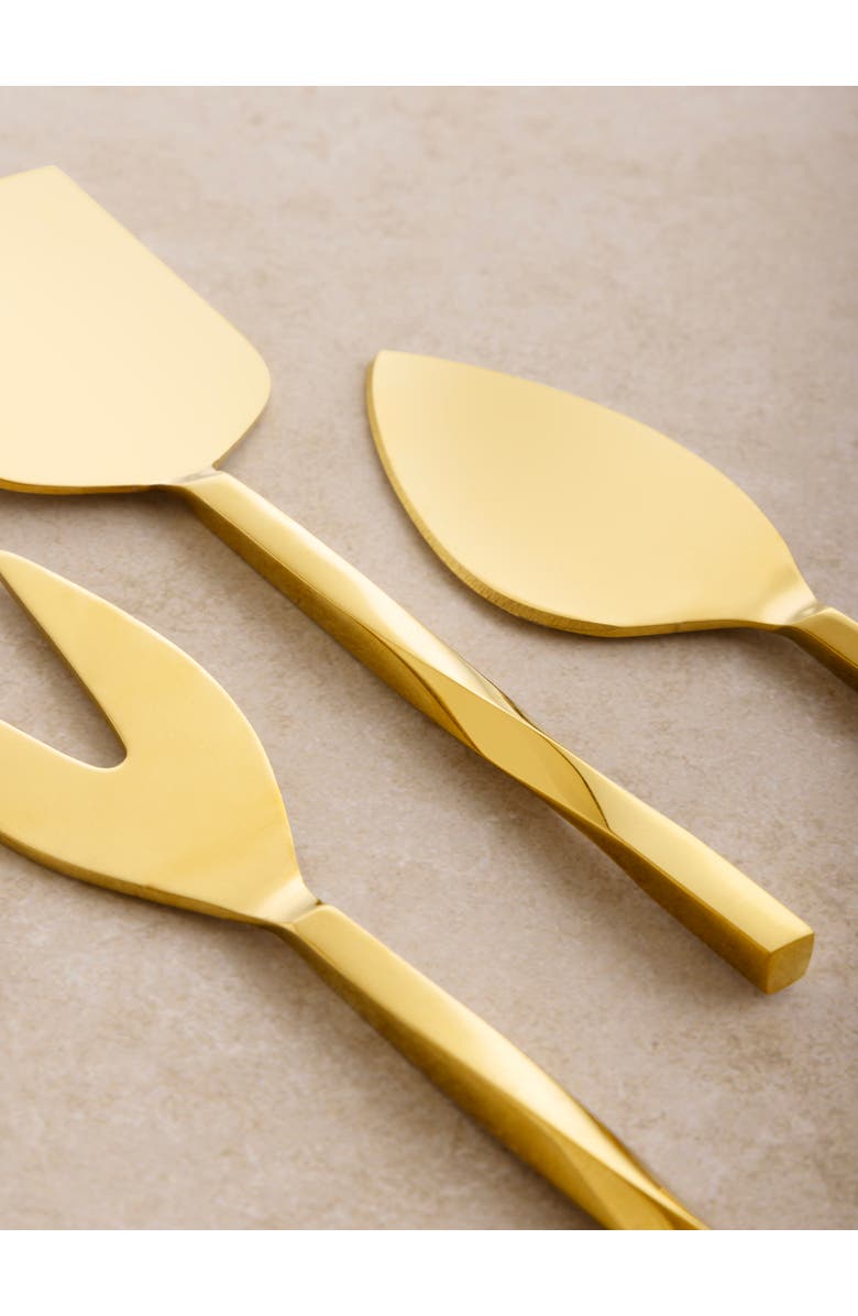GAURI KOHLI Oslo Cheese Knives, Set of 3, Alternate, color, Gold