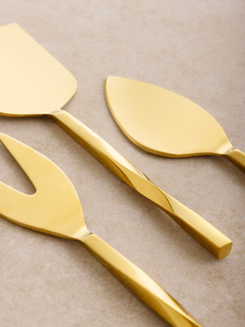 Gauri Kohli Oslo Cheese Knives, Set Of 3 In Gold