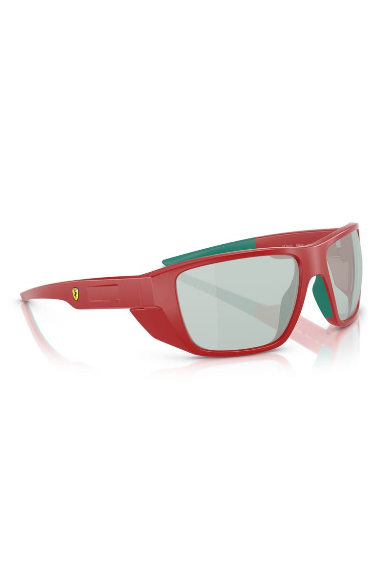 61mm Rectangular Sunglasses, Alternate, color, RED / MIRROR BLUE