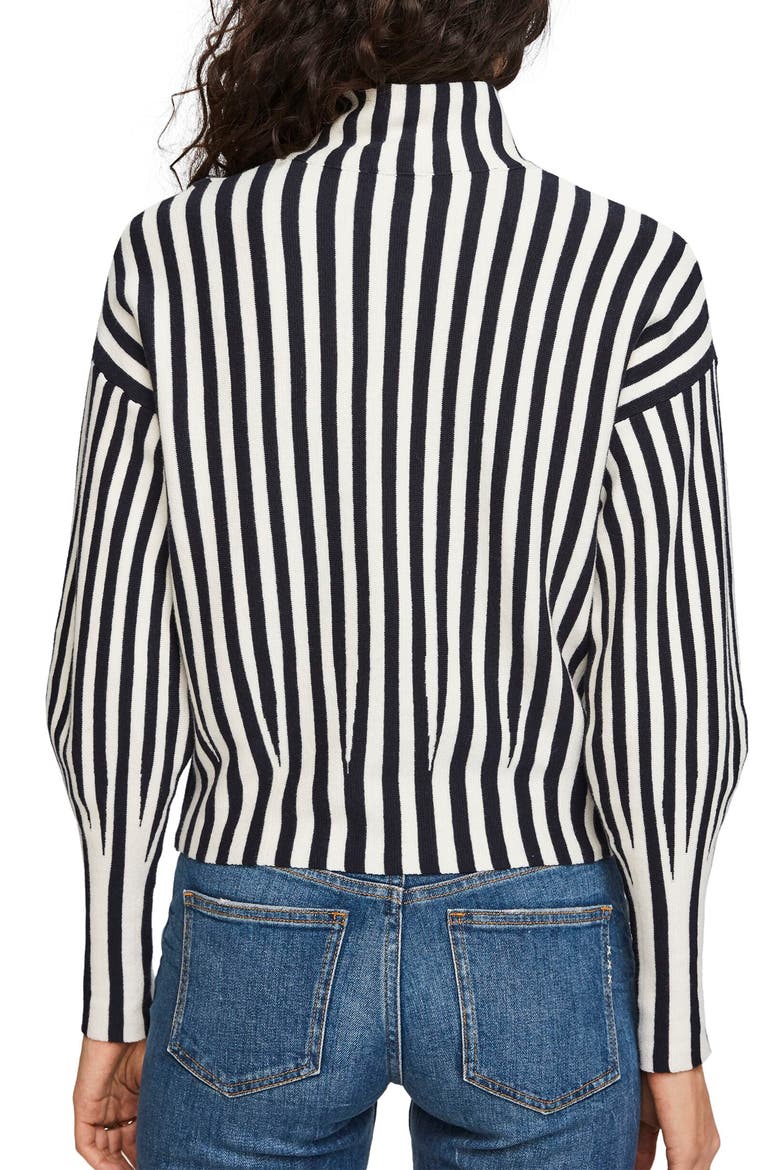 Stripe Quarter Zip Cotton & Cashmere Sweater, Alternate, color, COMBO B