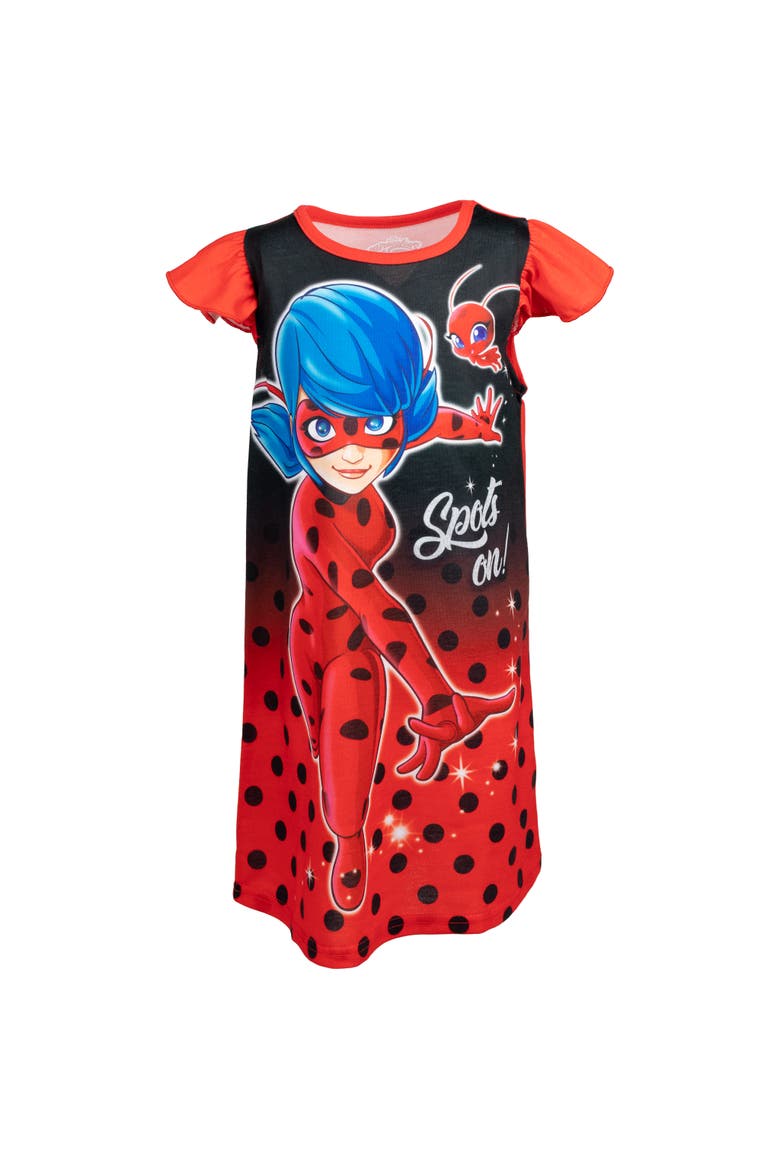 Ladybug Pajama Nightgown, Main, color, Ladybug Red Black