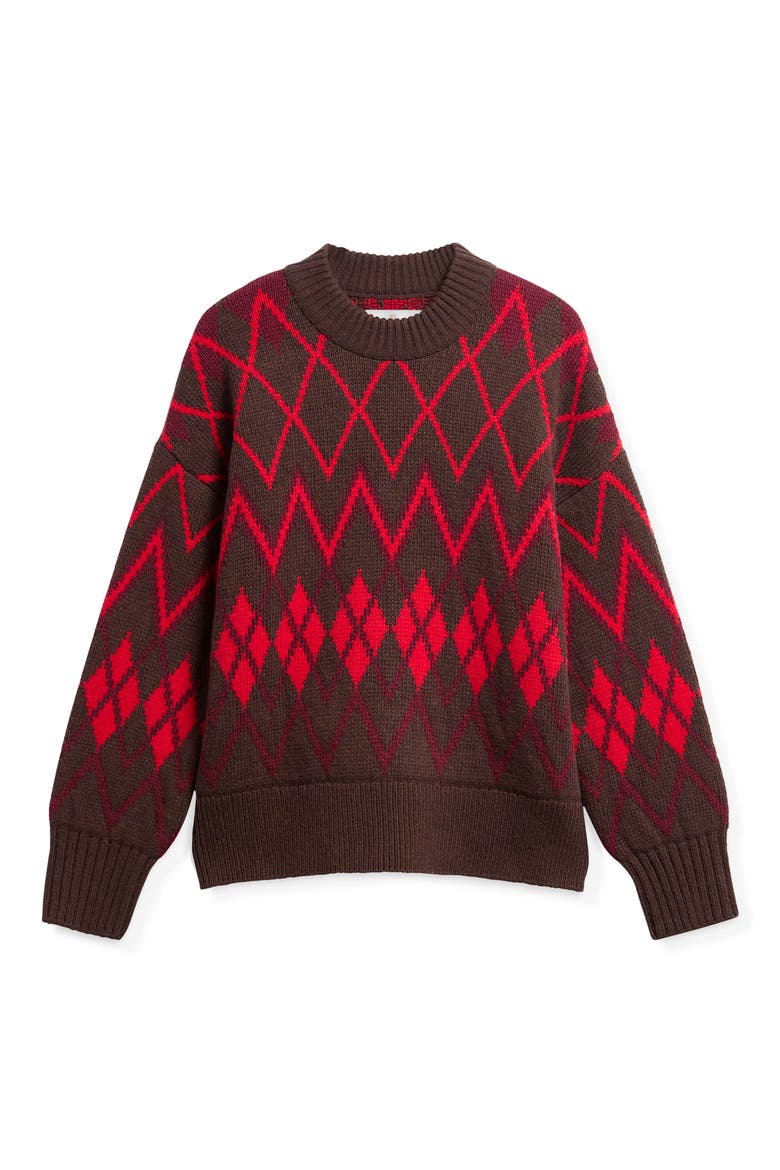 Adina Fair Isle Sweater, Alternate, color, BROWN MULTI