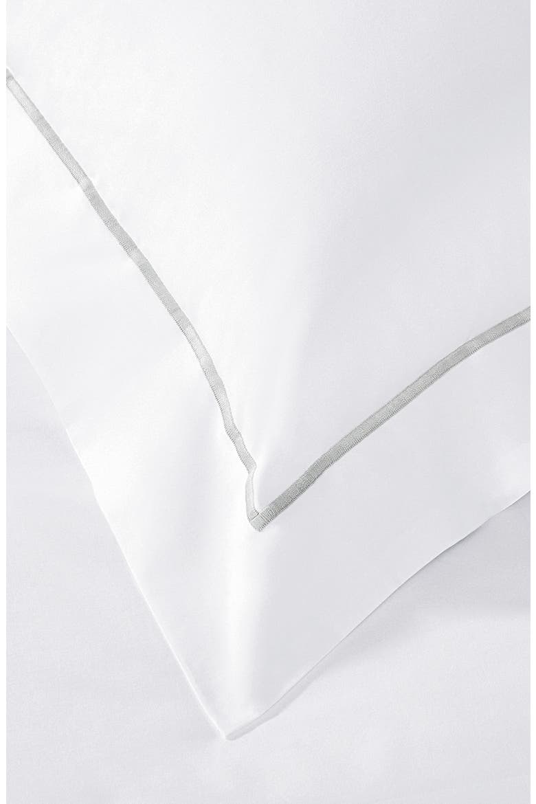 Luxury Savoy Oxford Sham, Alternate, color, WHITE/ SILVER