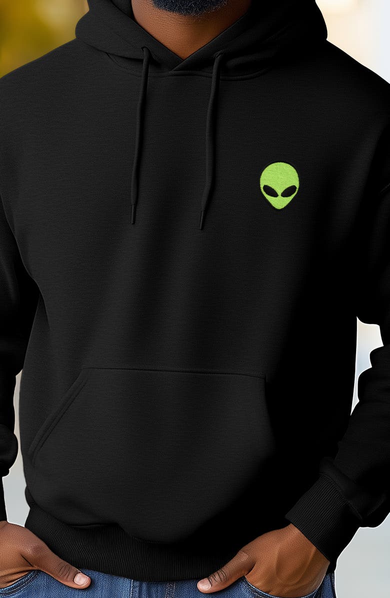 Dalix Alien Fleece Hoodie, Alternate, color, Black