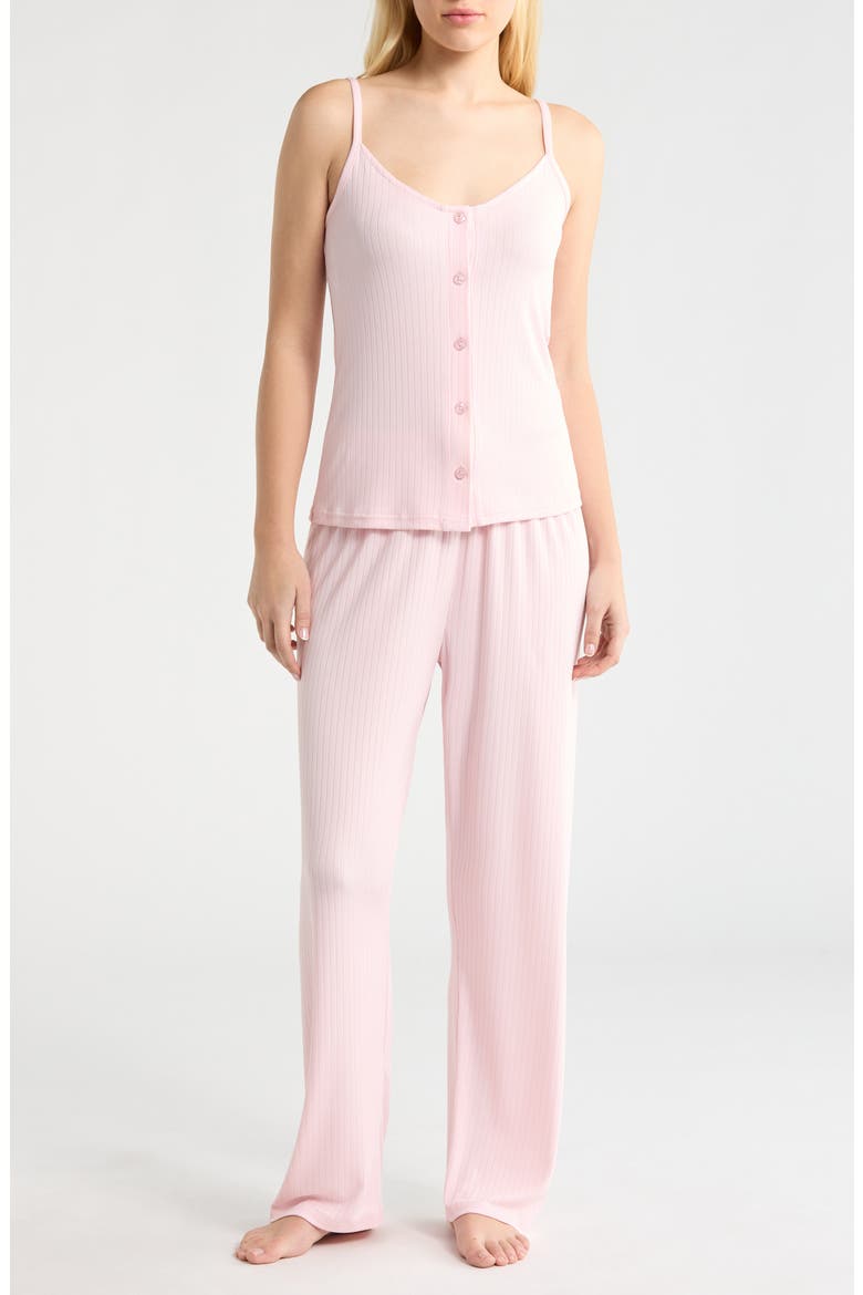 Rib Camisole & Pants Sleep Set, Main, color, ICY PINK