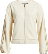 Wit & Wisdom Stripe Trim Front Zip Jacket