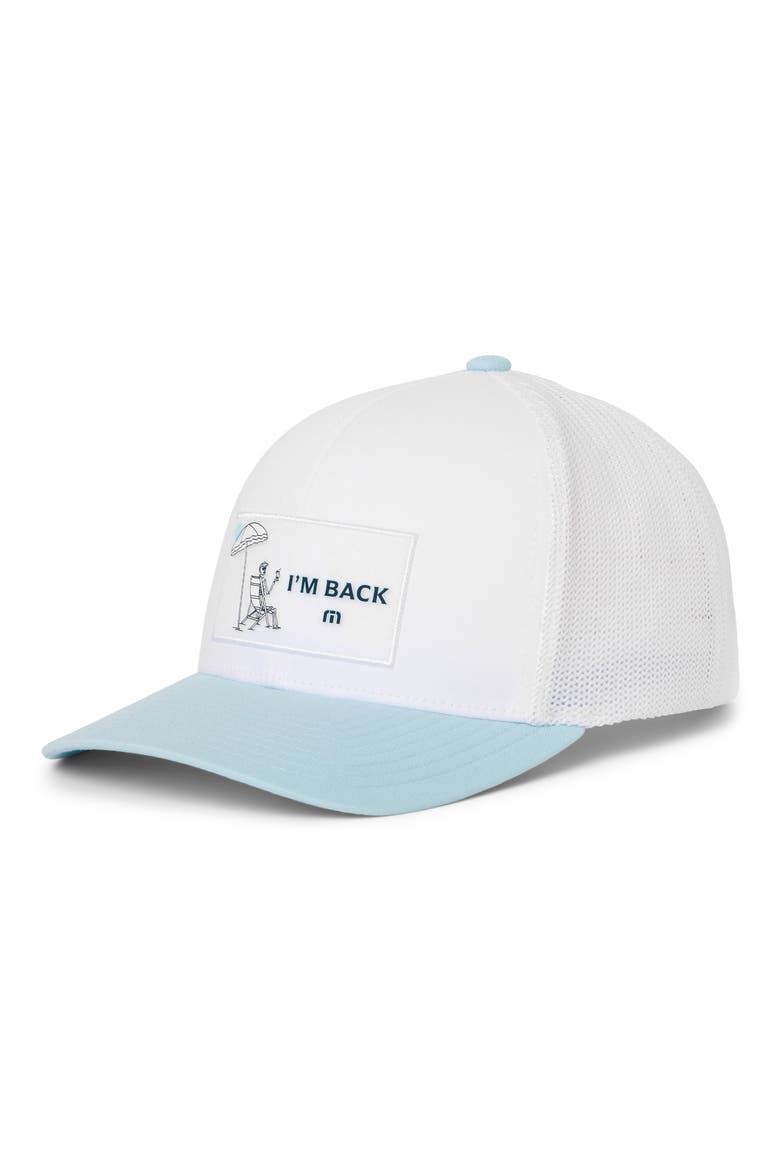 Full Send Snapback Baseball Cap, Main, color, WHITE