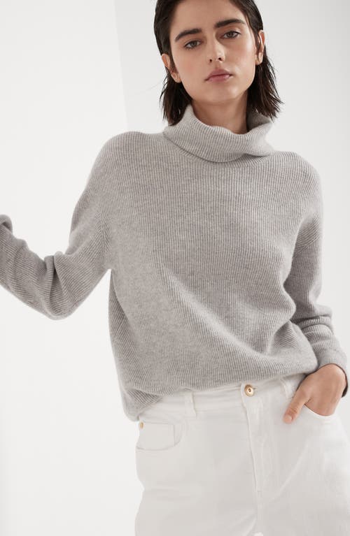 Brunello Cucinelli English Rib Knit Sweater In Light Grey