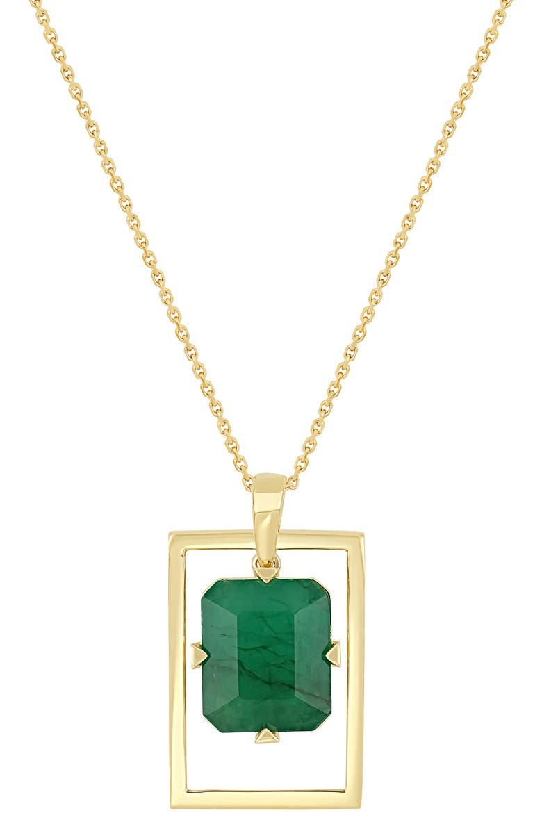 Bony Levy El Mar 14K Gold Emerald Pendant Necklace, Main, color, 14K Yellow Gold