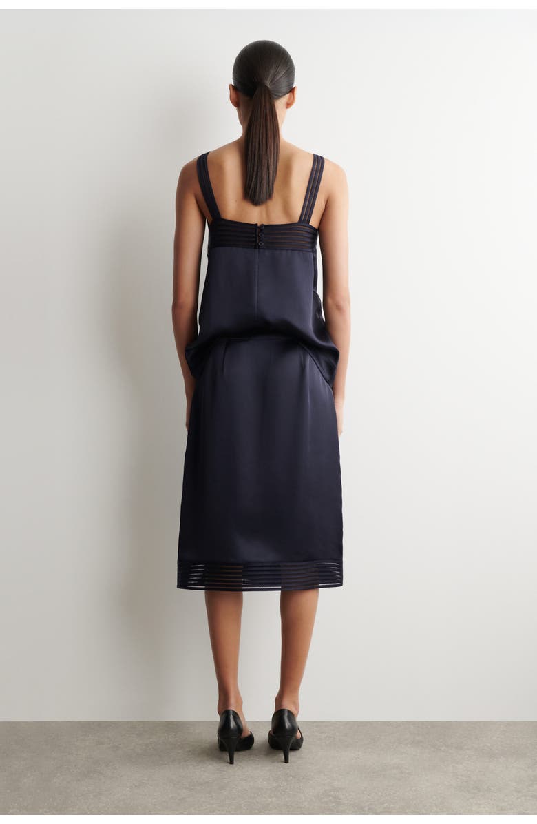 COS Open-stitch Wrap Skirt, Alternate, color, Navy