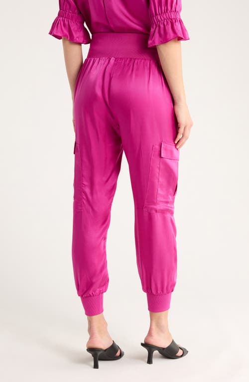 Cinq À Sept Giles Cupro Crop Cargo Joggers In Pink