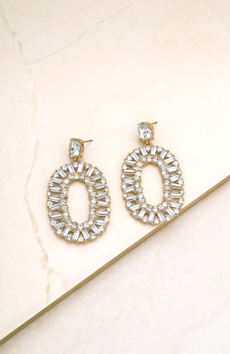 Ettika Crystal Hoop Drop Earrings, Alternate, color, 