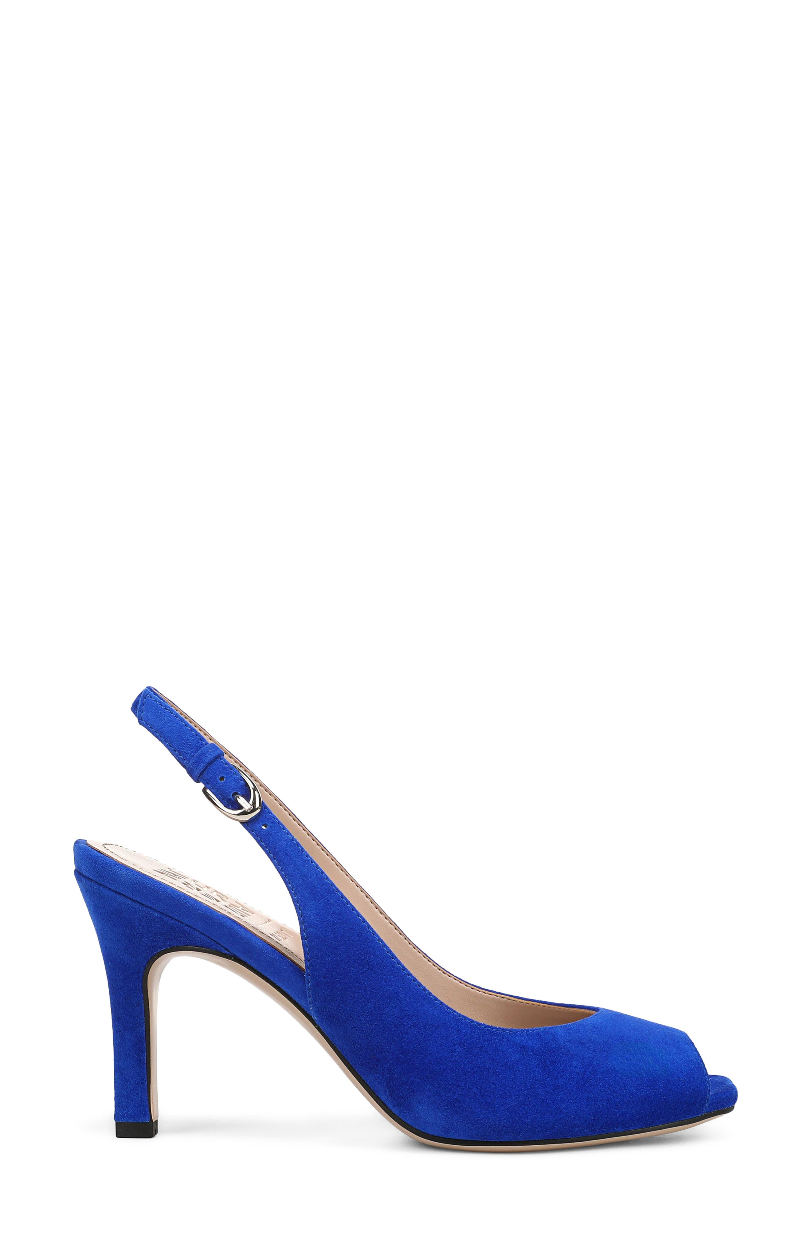 Alexa Peep Toe Slingback Pump, Alternate, color, PHOTON BLUE