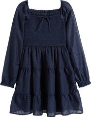Ava & Yelly Kids' Smocked Long Sleeve Dress