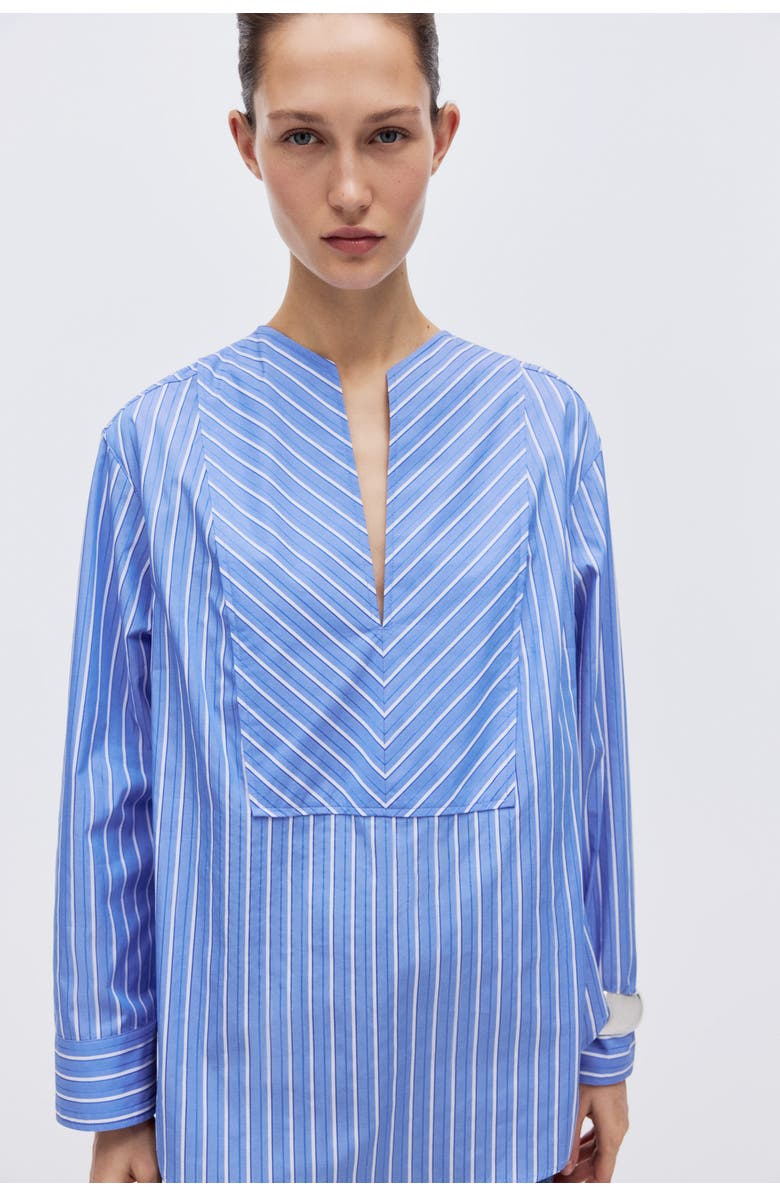 H&M Oversized cotton shirt, Alternate, color, Blue/Striped
