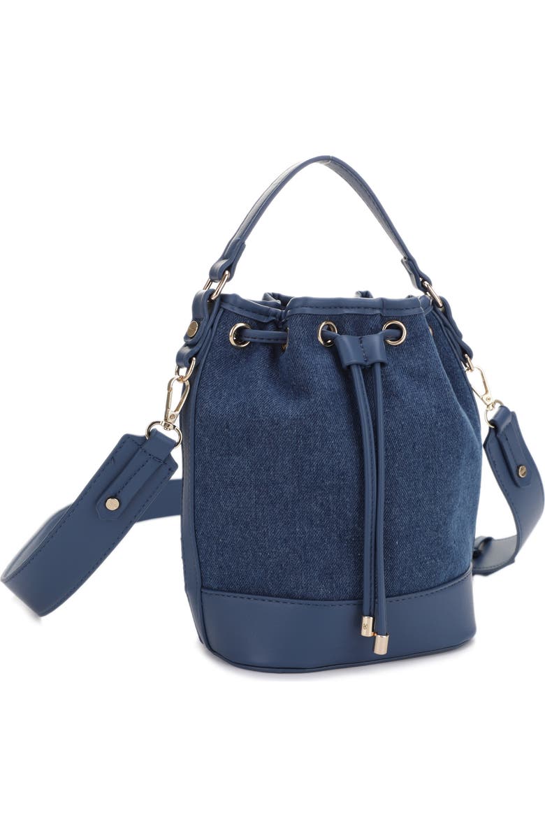 Mali + Lili Ella Denim & Vegan Leather Bucket Bag, Alternate, color,