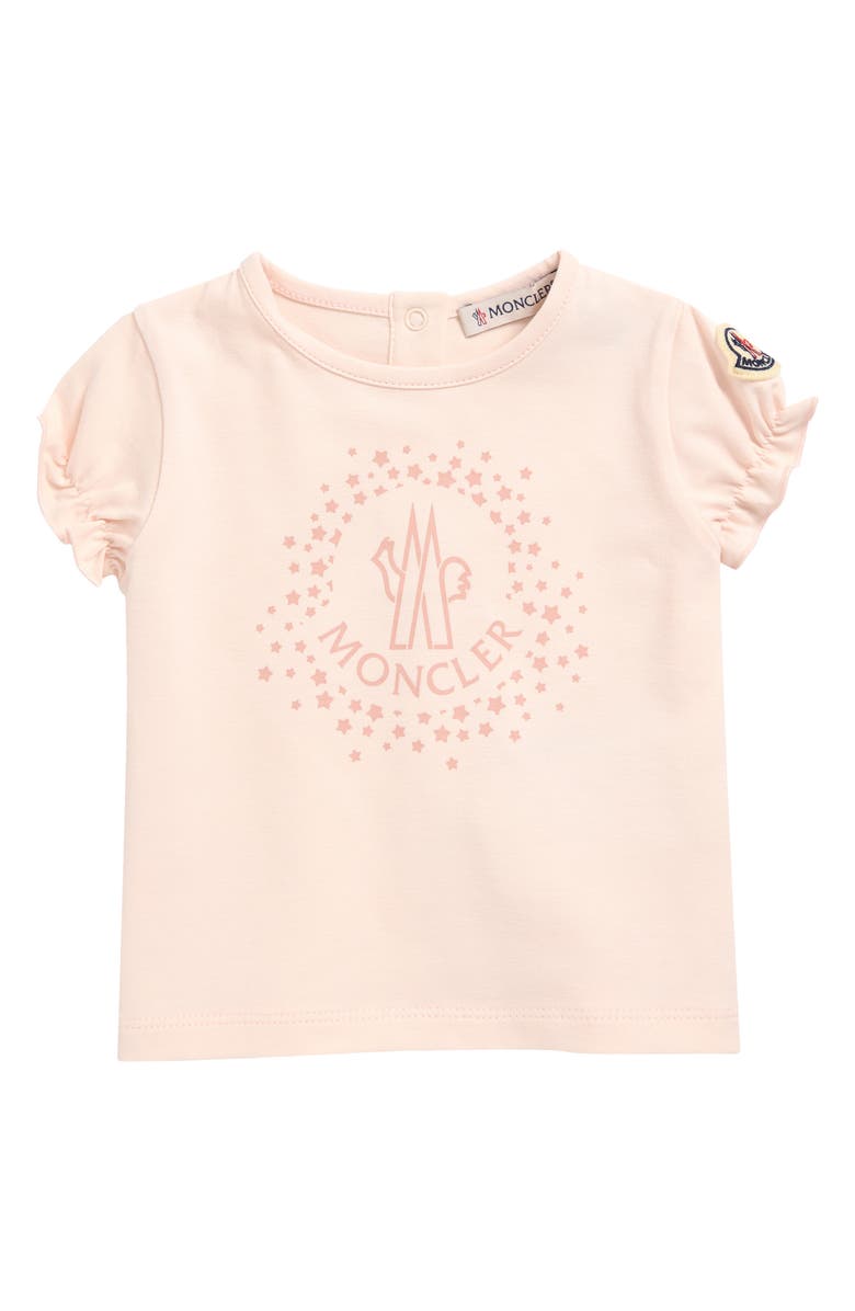 Moncler Kids' Logo Patch Short Sleeve Graphic T-Shirt, Main, color, Light Pink