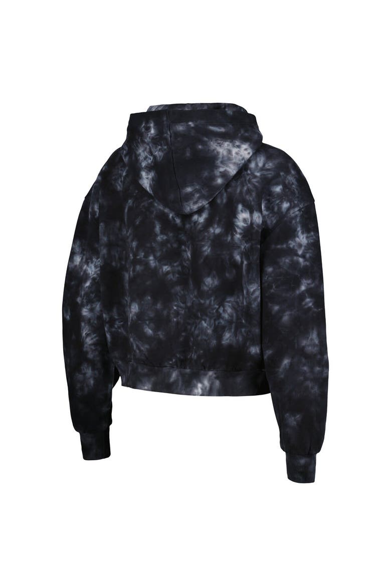 Women's The Wild Collective  Black Las Vegas Raiders Tie-Dye Cropped Pullover Hoodie, Alternate, color, Black
