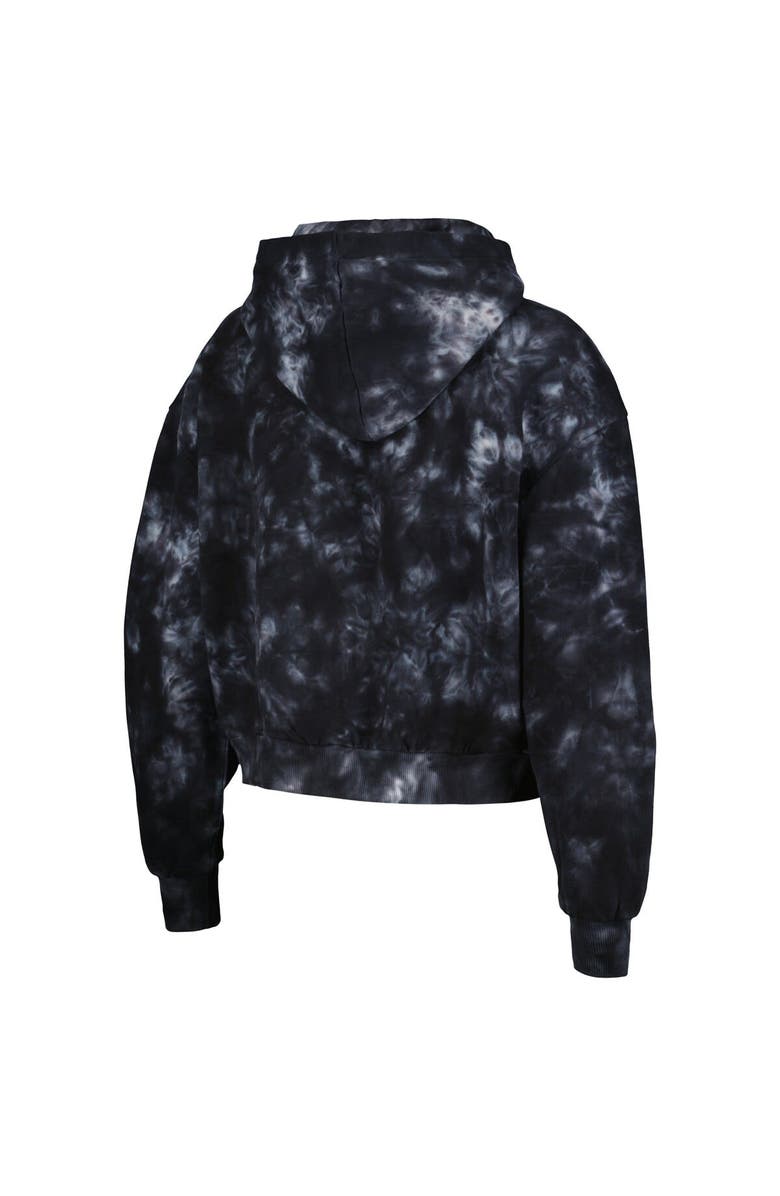 THE WILD COLLECTIVE Women's The Wild Collective  Black Las Vegas Raiders Tie-Dye Cropped Pullover Hoodie, Alternate, color, Black