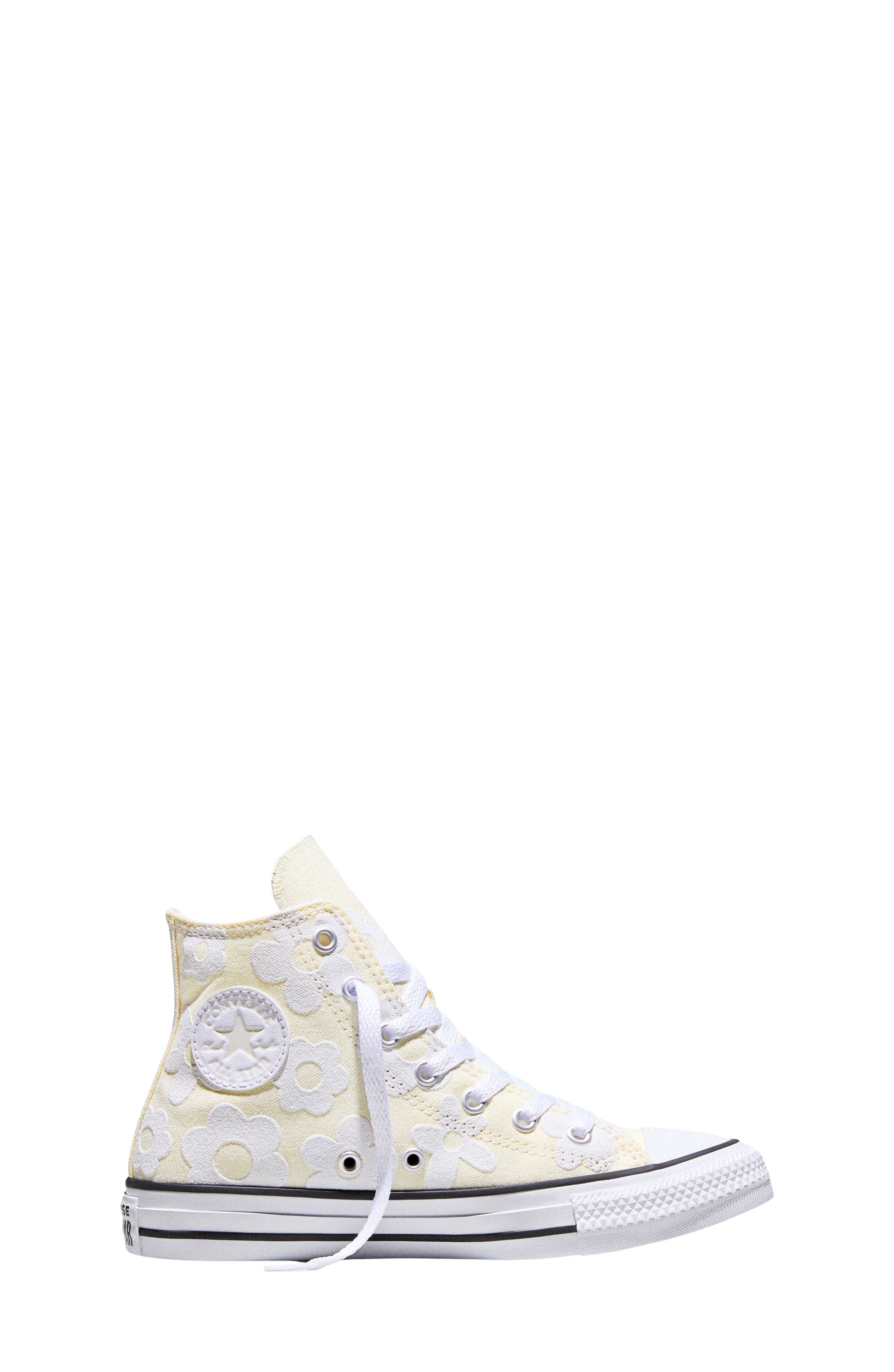 Converse Kids' Chuck Taylor All Star Canvas High Top Sneaker, Main, color, Egret/ White/ Silver