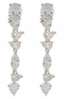 SUZY LEVIAN CZ Linear Drop Earrings