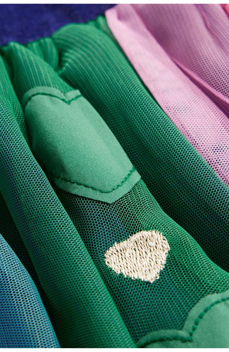 Mini Boden Kids' Heart Appliqué Velvet & Tulle Party Dress, Alternate, color, College Navy Hearts