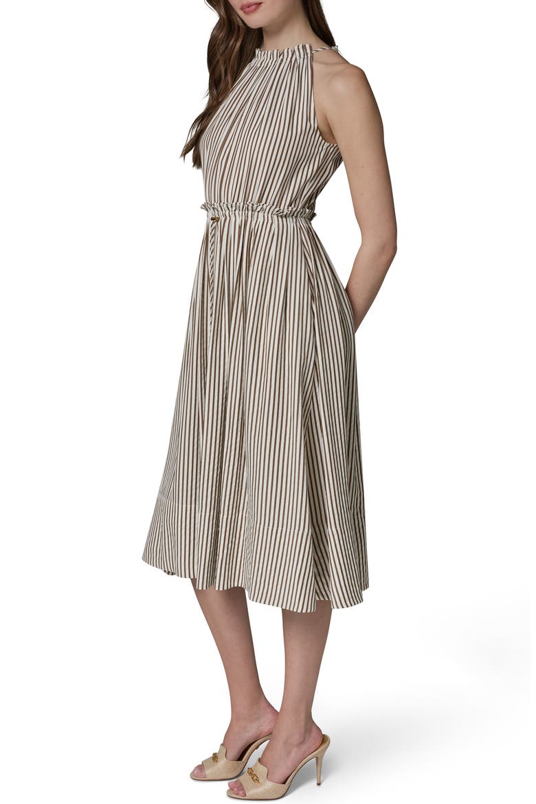 Sleeveless Stripe Midi Dress, Alternate, color, CREAM/ RUSS