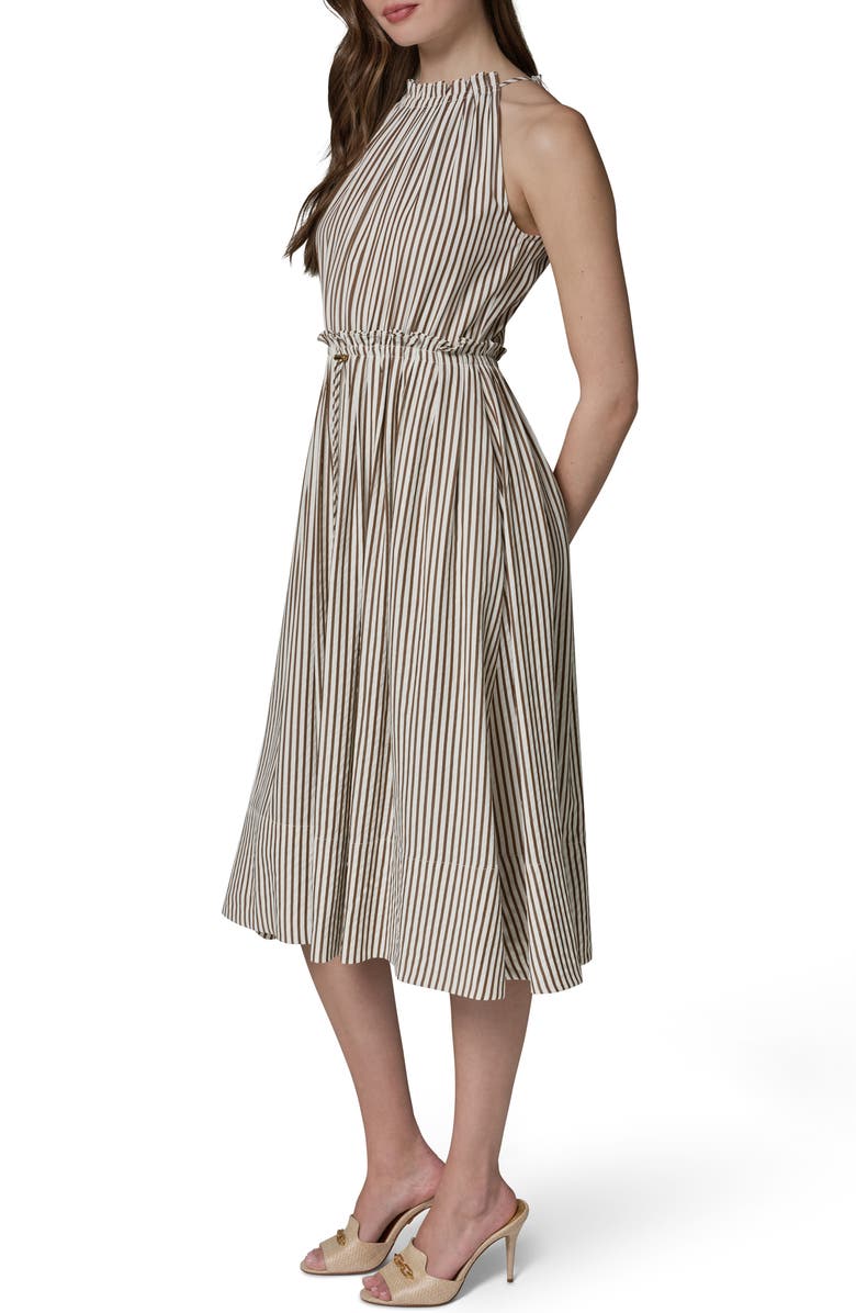 DONNA KARAN WEEKEND Sleeveless Stripe Midi Dress, Alternate, color, Cream/ Russ