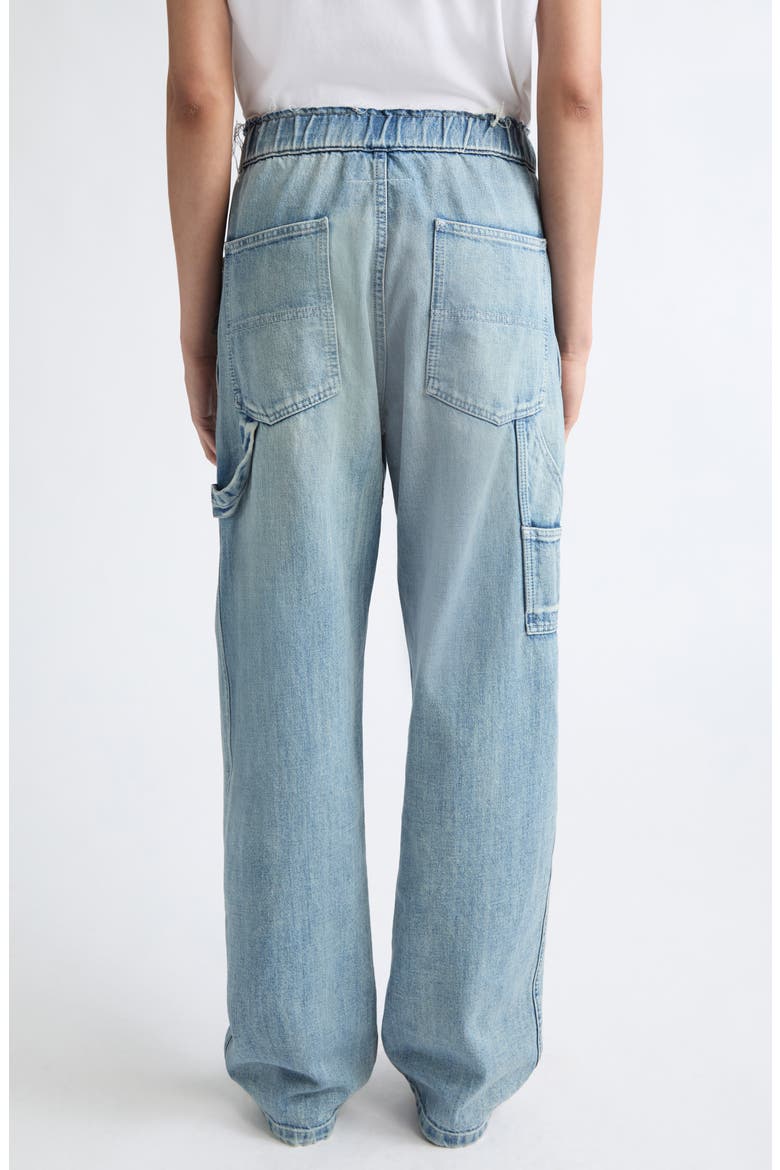 Distressed Fray Waist Wide Leg Carpenter Jeans, Alternate, color, BLUE