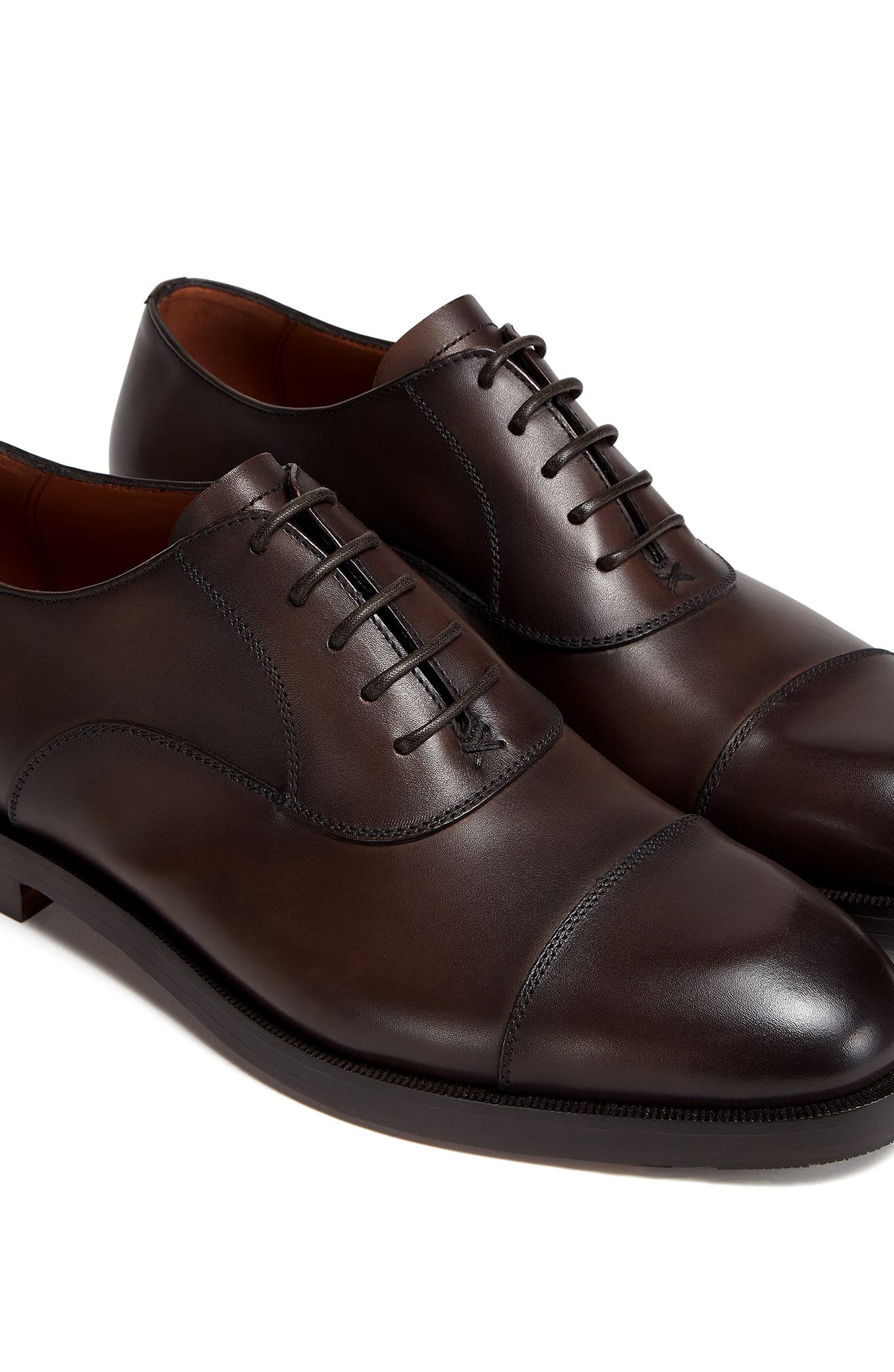 ZEGNA Torino Cap Toe Oxford, Alternate, color, Dark Brown