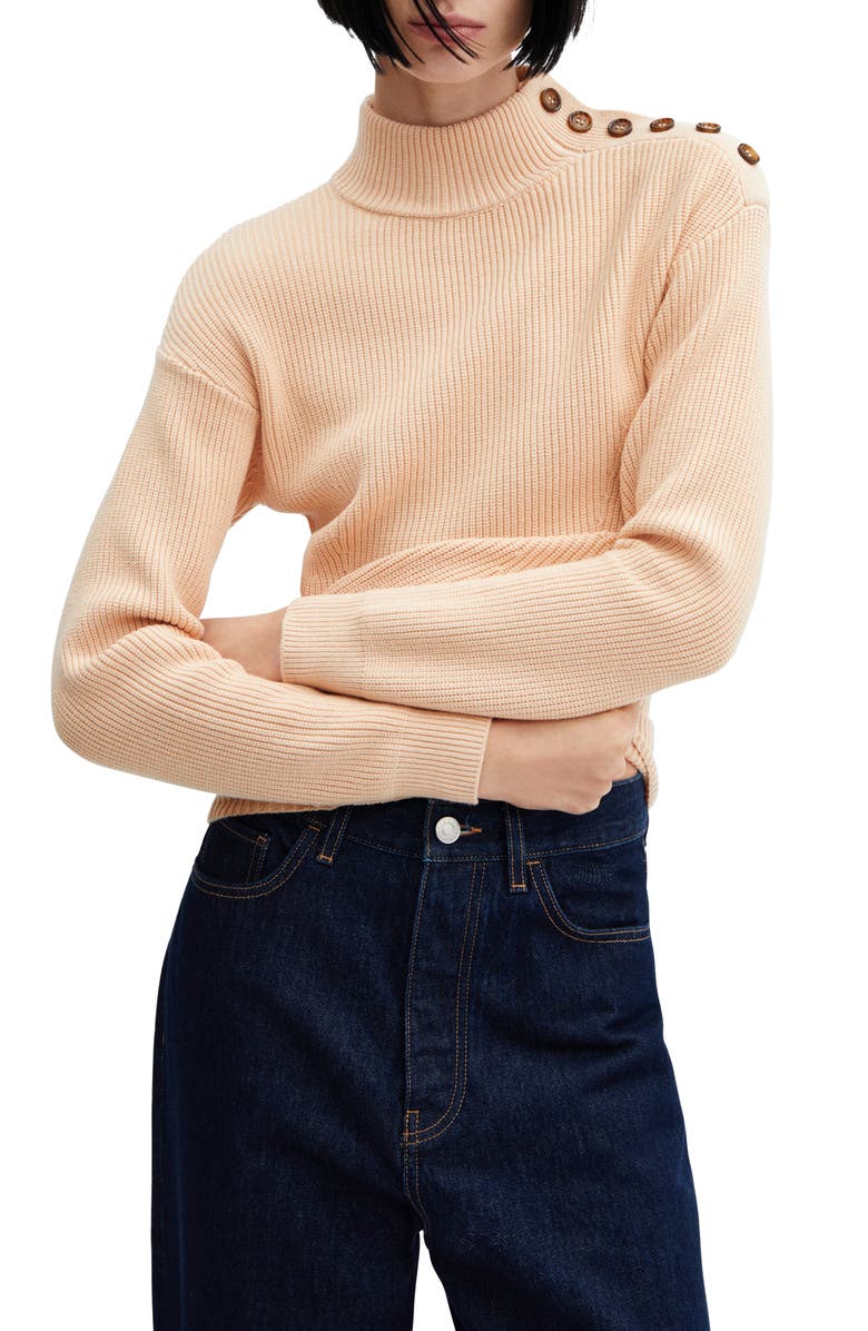 MANGO Shoulder Button Sweater, Main, color, 