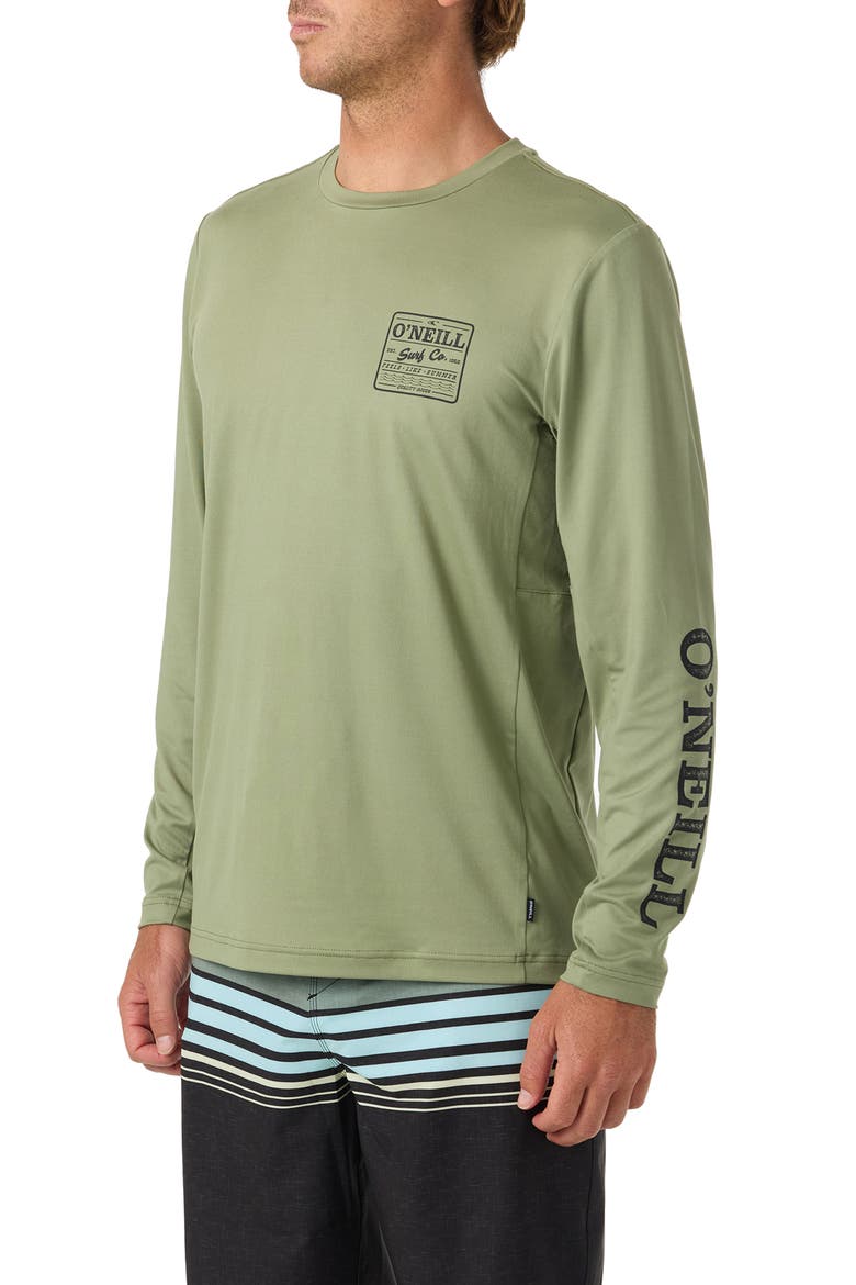 Block UPF Performance Graphic Long Sleeve T-Shirt, Alternate, color, OIL GREEN