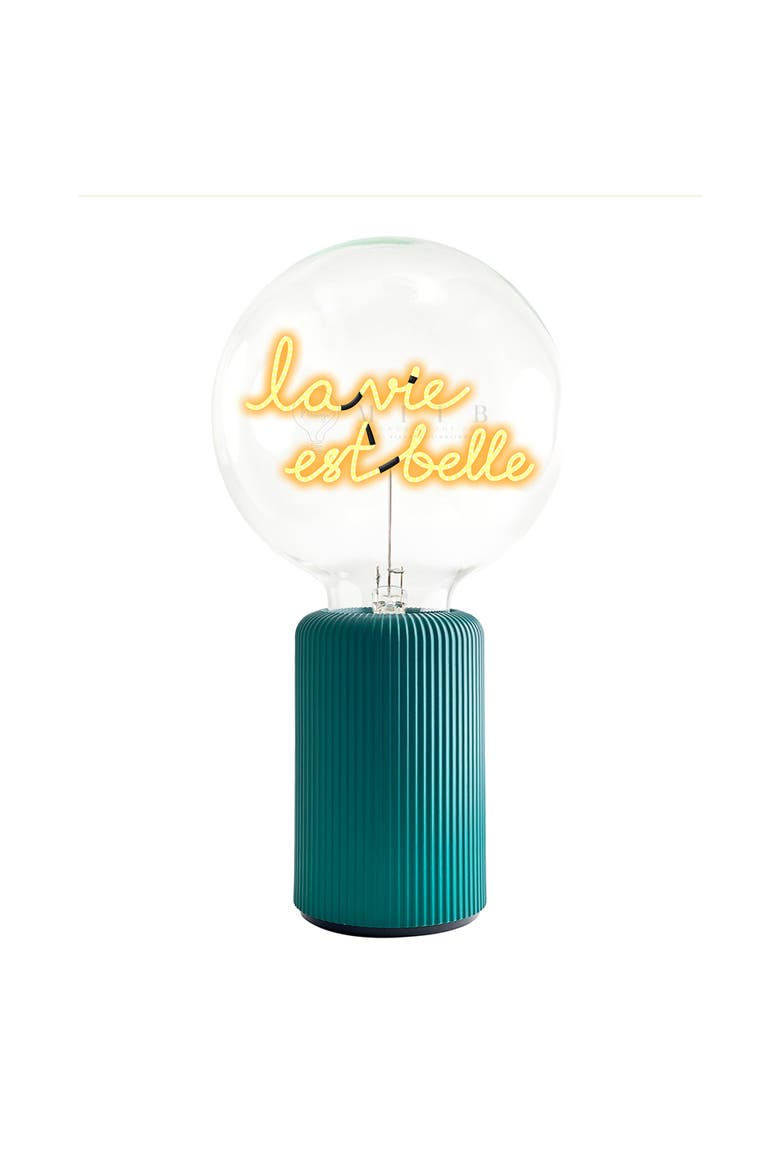 La Vie Est Belle Portable Table Lamp, Main, color, Emerald