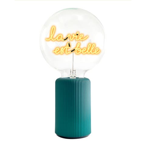 La Vie Est Belle Portable Table Lamp