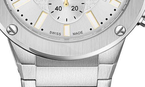 Ferragamo Guilloche Quartz Bracelet Watch, 42mm In Silver