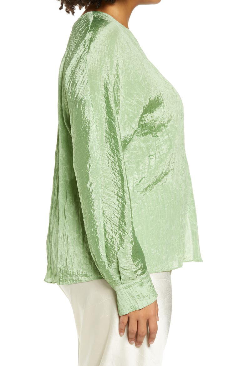 Double V-Neck Blouse, Alternate, color, PISTACHIO