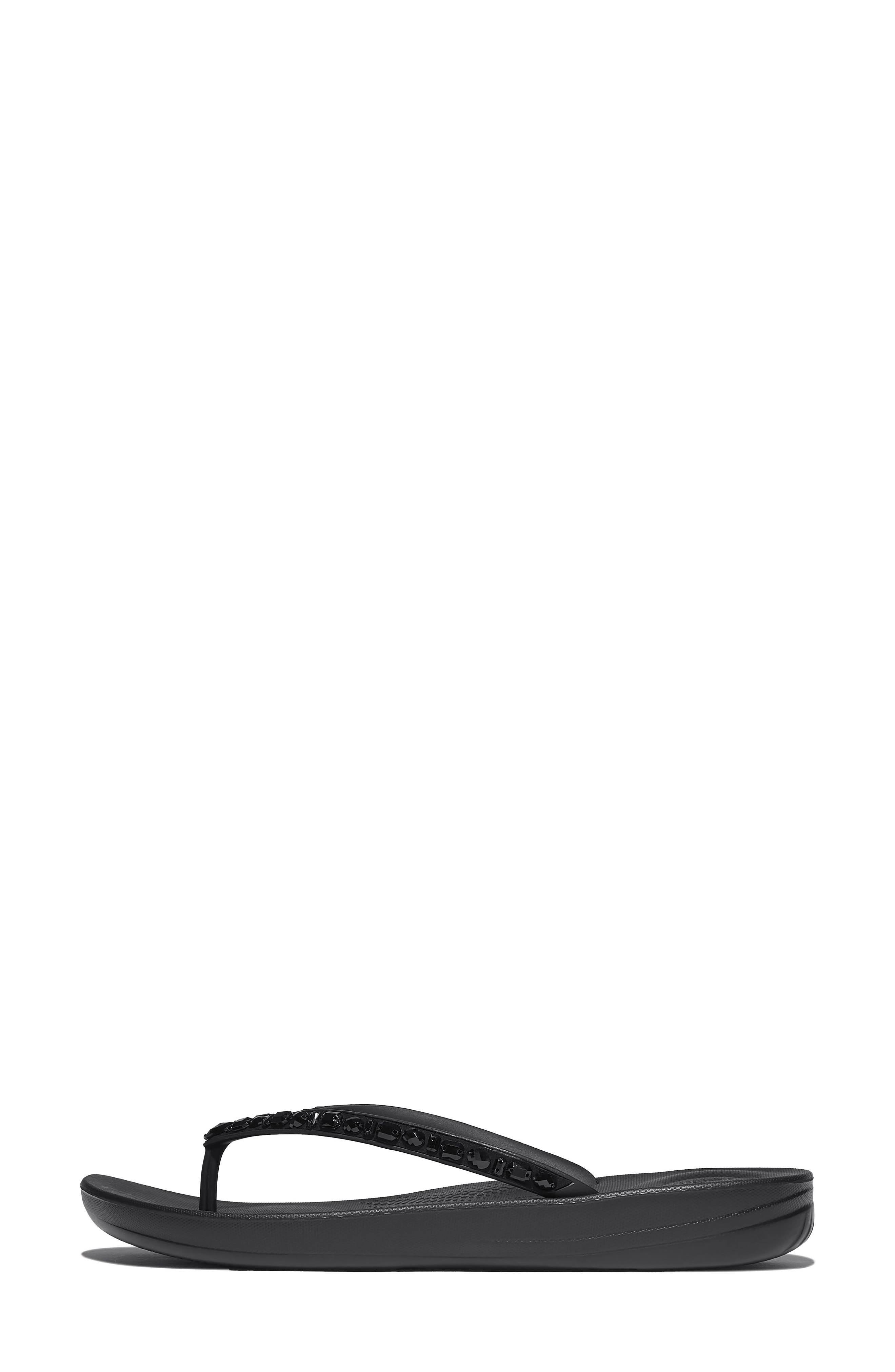 FitFlop iQushion<sup>™</sup> Crystal Strap Flip Flop, Alternate, color, 