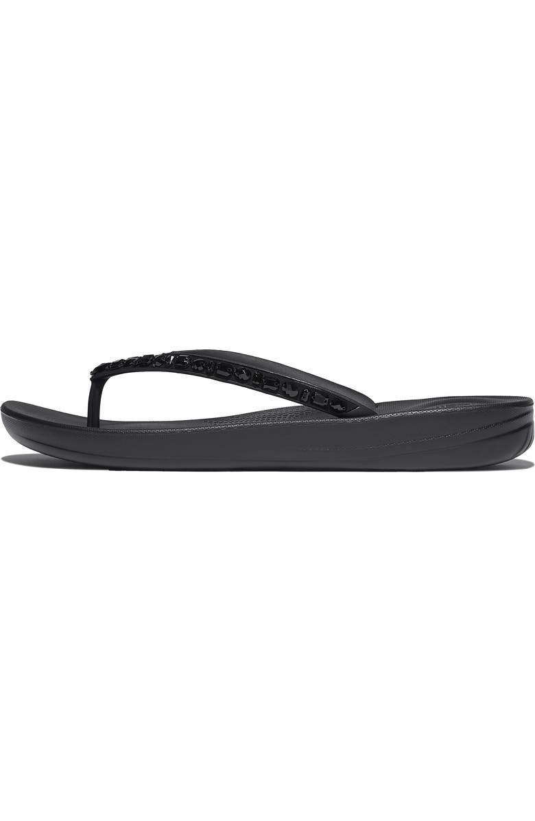 FitFlop iQushion<sup>™</sup> Crystal Strap Flip Flop, Alternate, color,