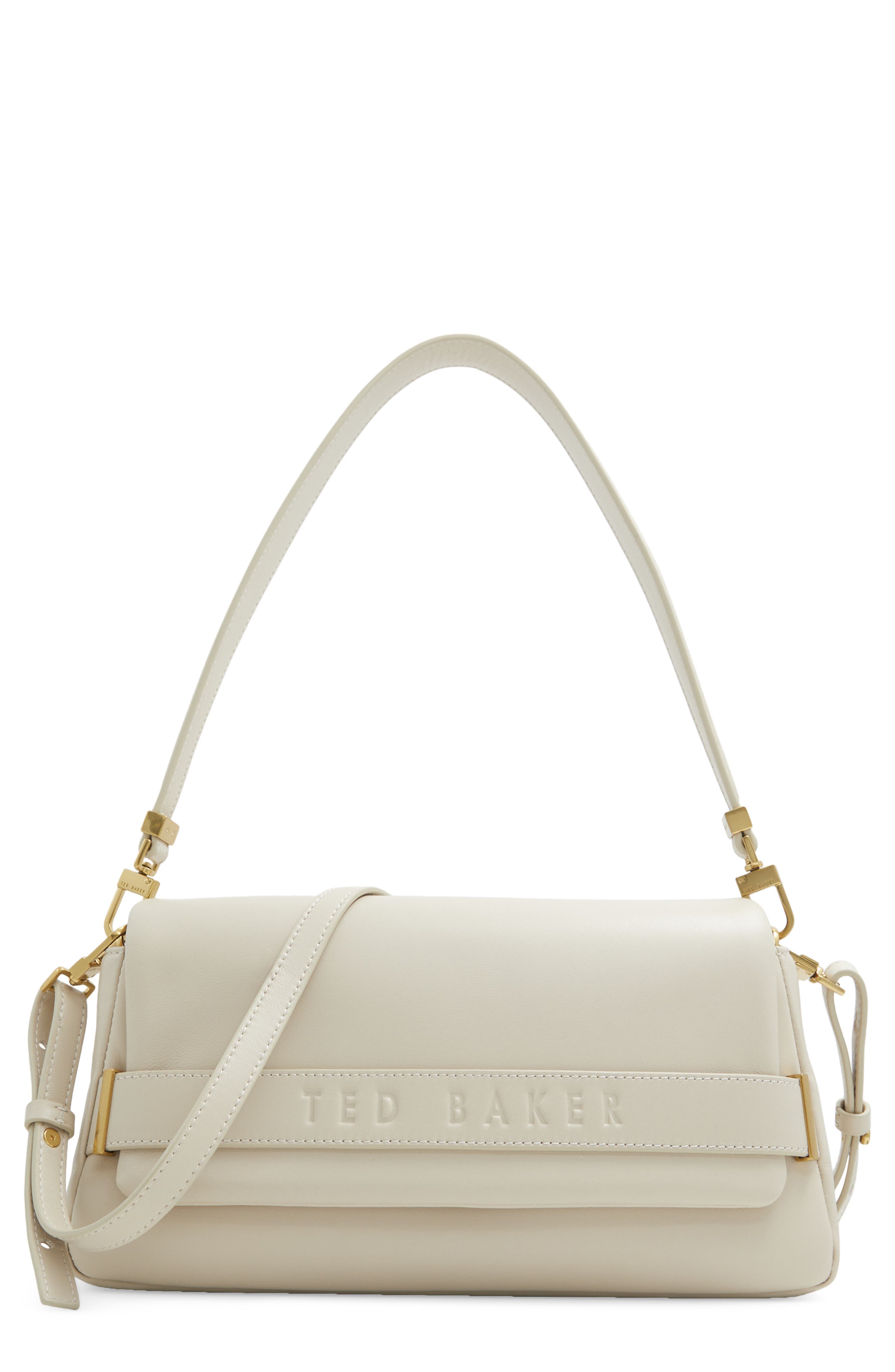 Ted Baker London Debossed Leather Crossbody Bag, Main, color, Paper Milled Nappa Leather