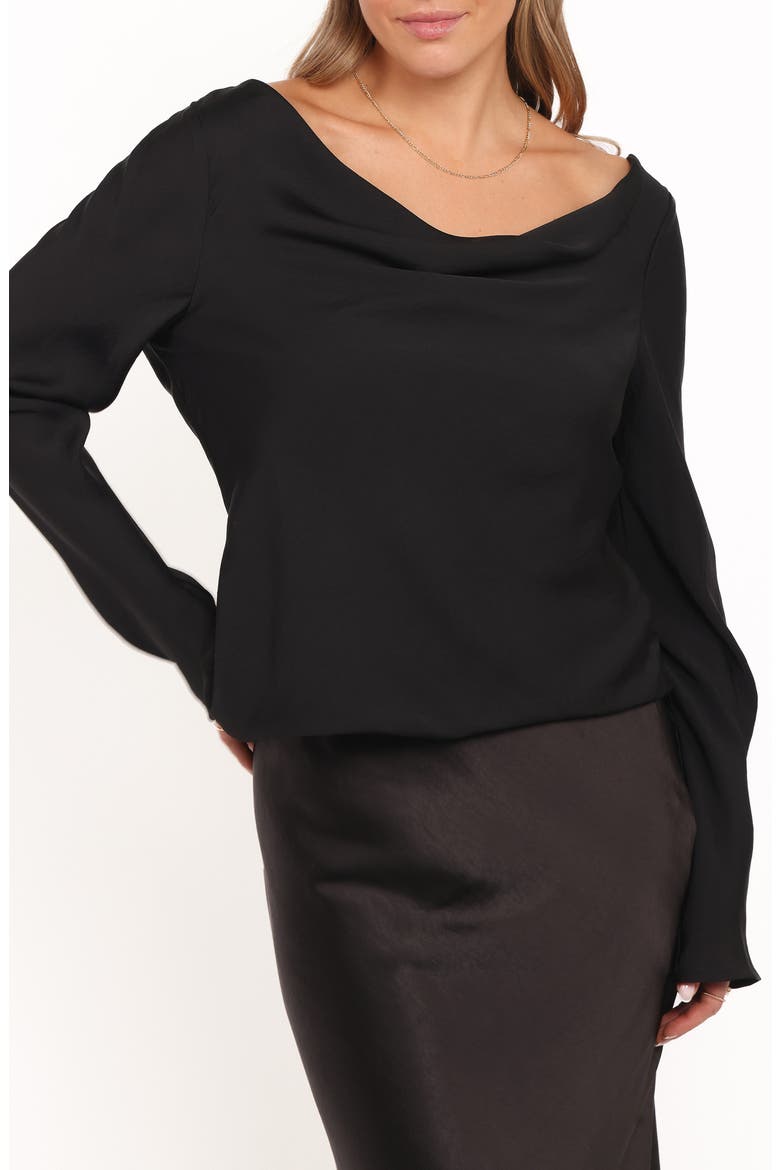 Vinita Cowl Neck Long Sleeve Top, Main, color, BLACK