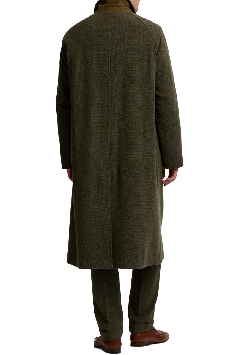 Ralph Lauren Purple Label Wool & Silk Blend Tick Weave Topcoat, Alternate, color, Loden Multi