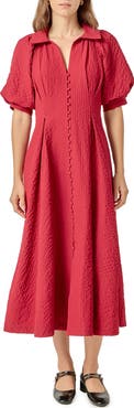 English Factory Button Front Maxi Dress