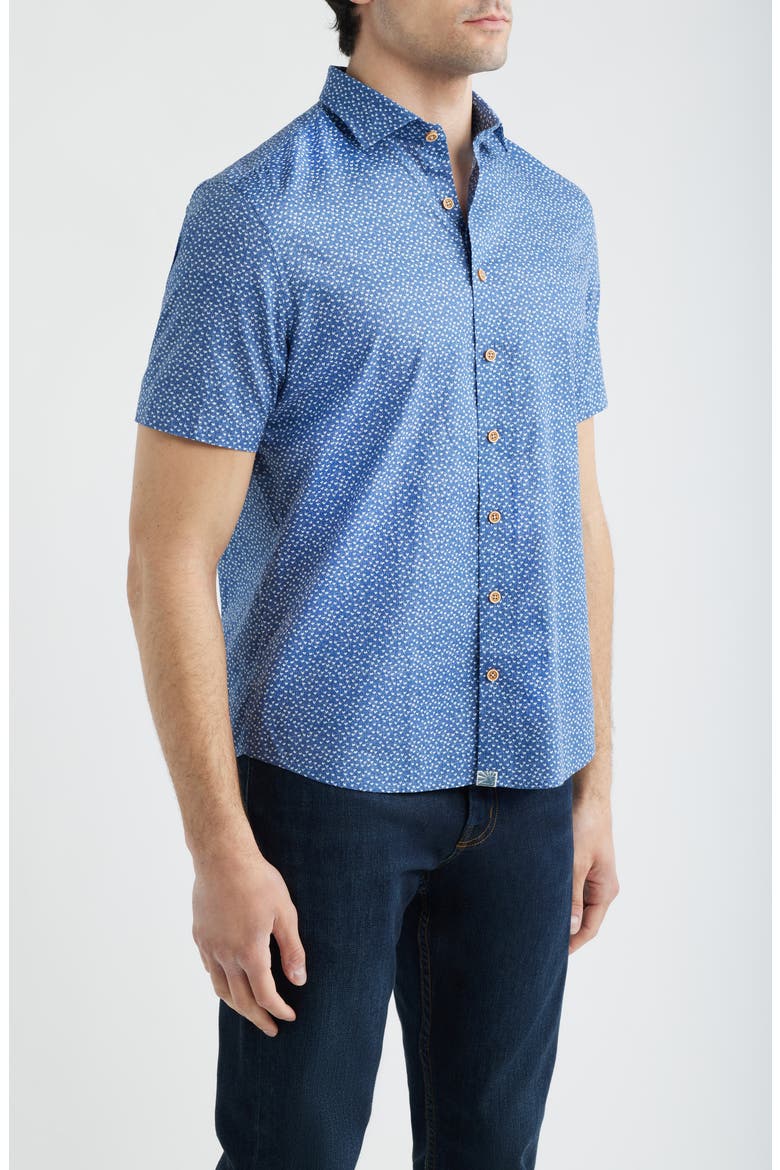 Patel Hangin’ Out Heart Print Short Sleeve Button-Up Shirt, Alternate, color, NAVY