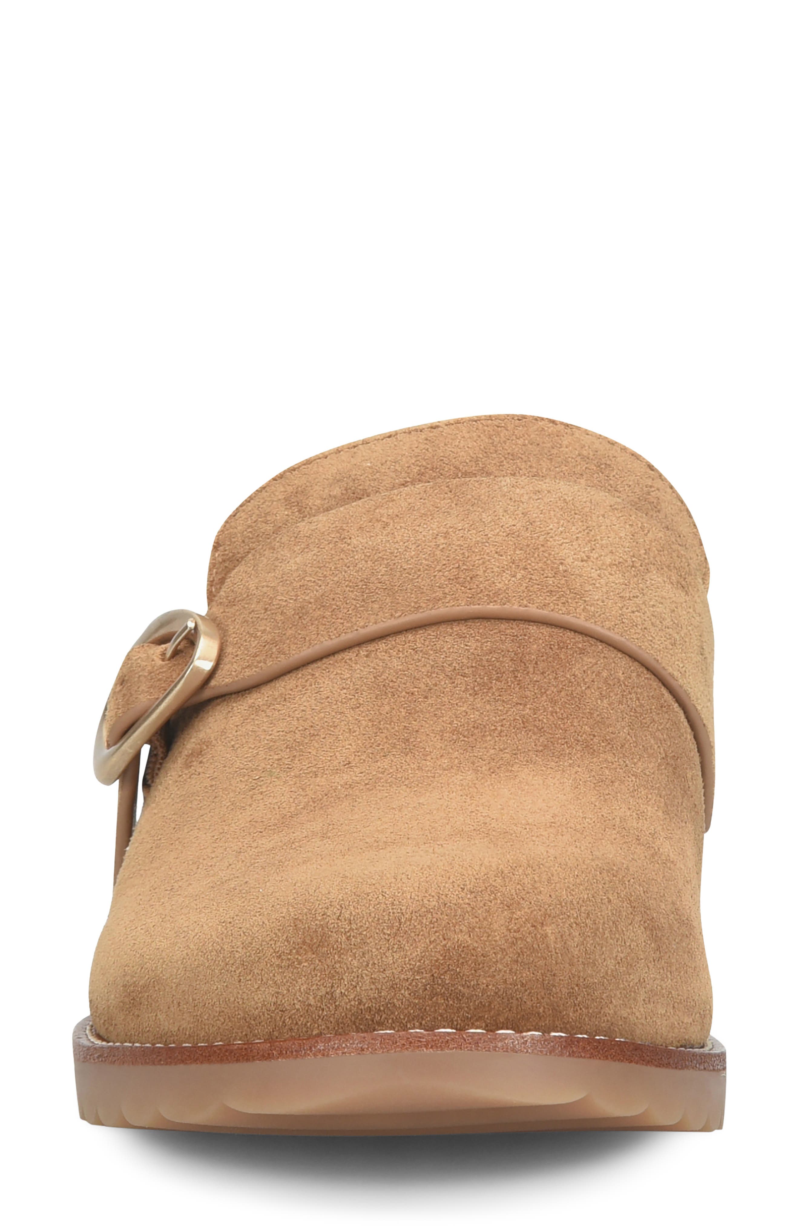 Angela Leather Clog with Genuine Shearling Trim, Alternate, color, BRANDY