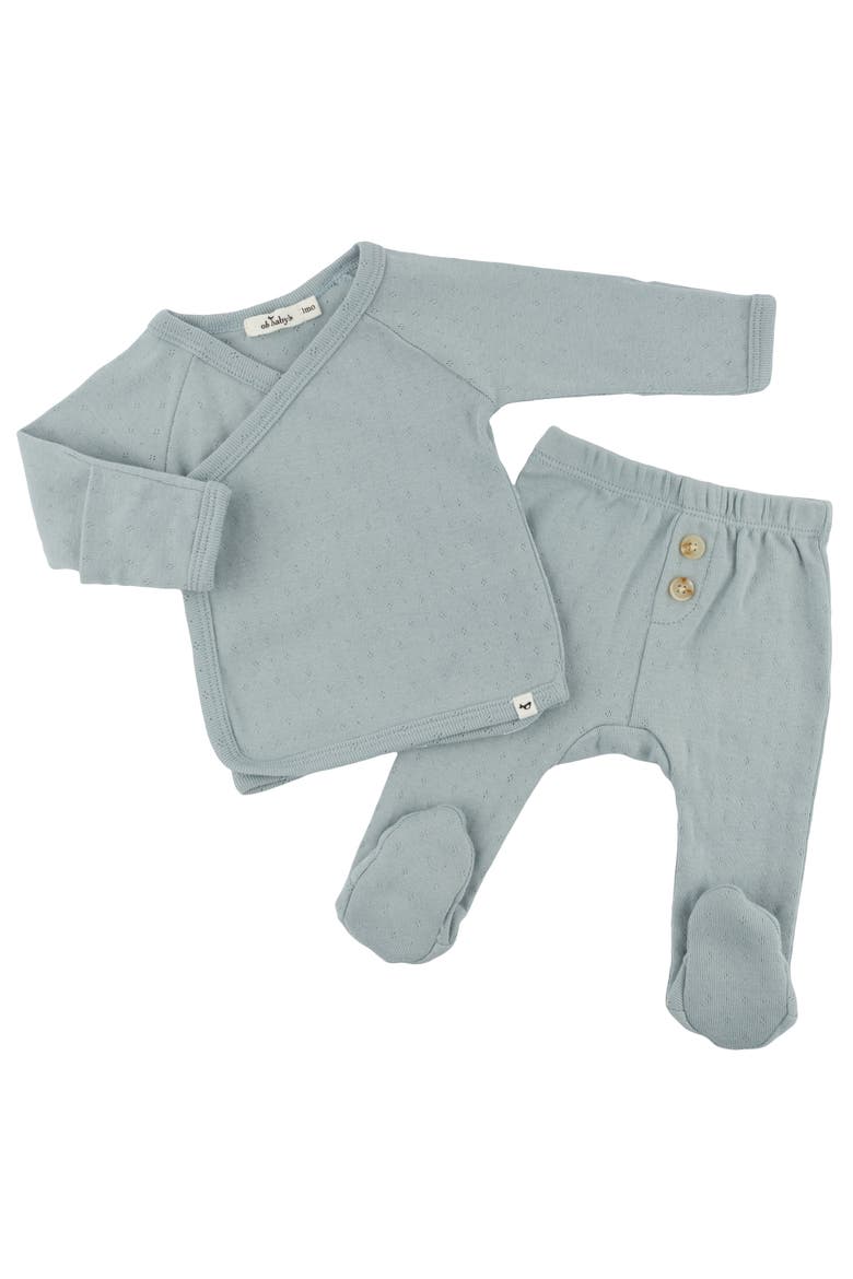Twinkle Pointelle Wrap Top Set, Alternate, color, Sky Blue
