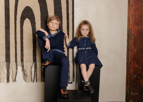 Ely's & Co. Looms Cable Knit Boys Collection In Blue