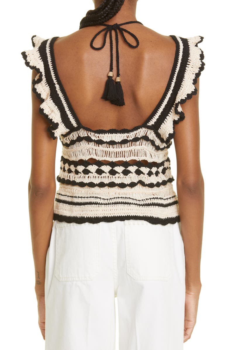 Zimmermann Mixed Stitch Ruffle Cotton Tank, Alternate, color, 